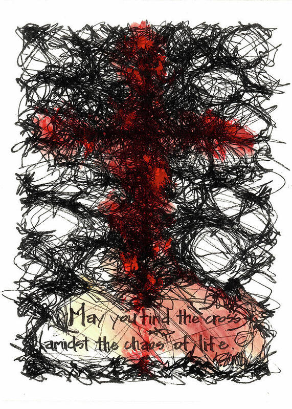Chaos Order Cross 08 - Sorrowful Red - Art Print